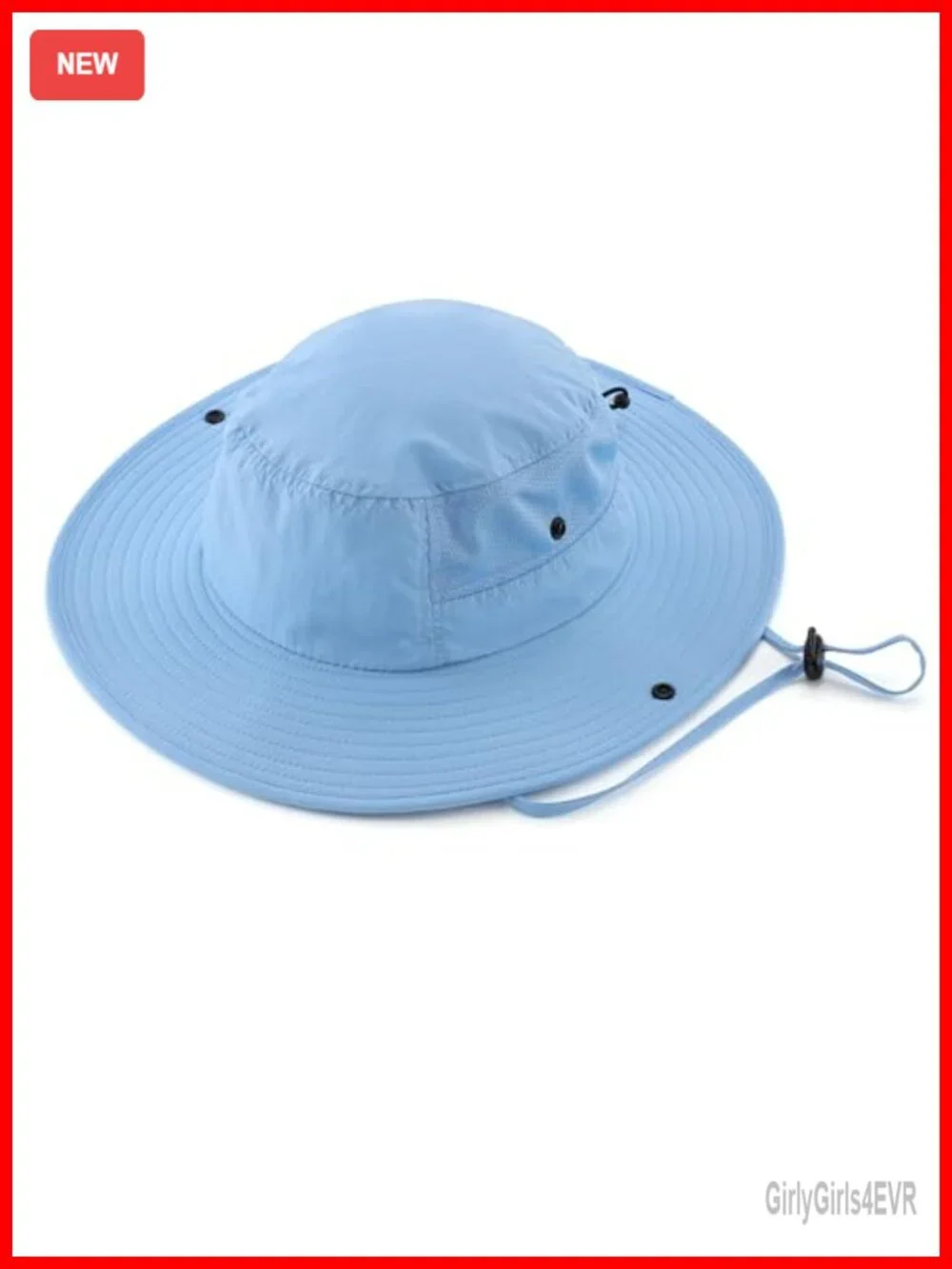 UPF50+ Wide Brim Sun Hat with Adjustable Chin Strap for Fishing Hiking